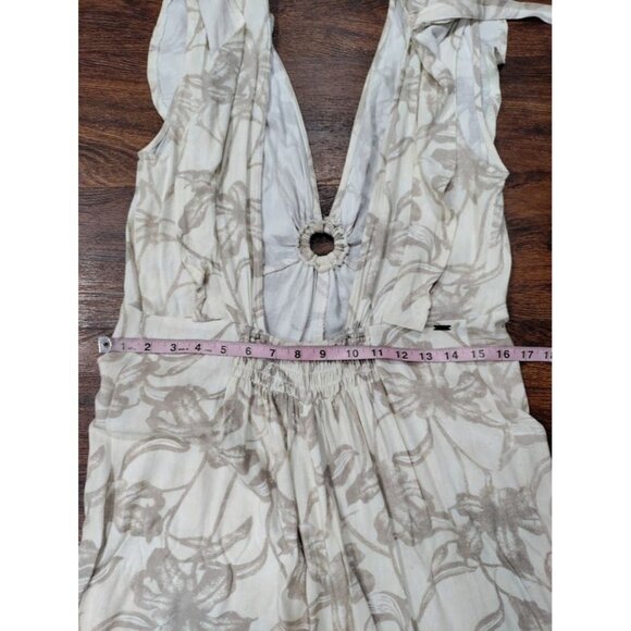 O'Niell Nolan Cropped Romper Cream Floral Jumpsuit L - Picture 5 of 11